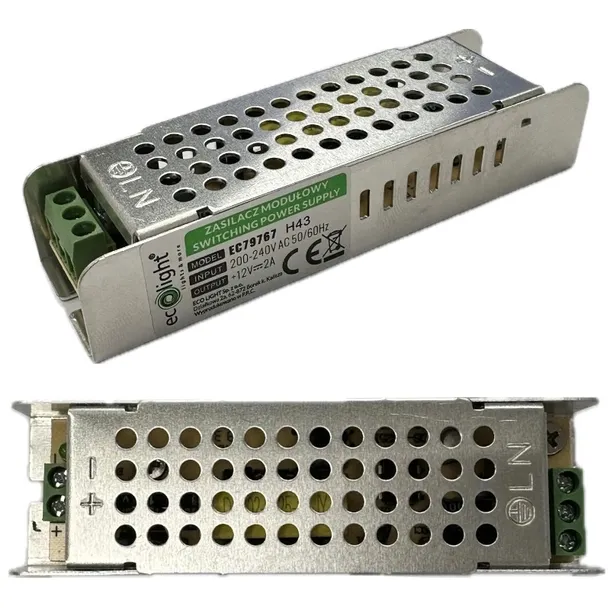 Zasilacz LED Modułowy SLIM do Taśmy LED CCTV 25W 12V 2A Transformator IP20