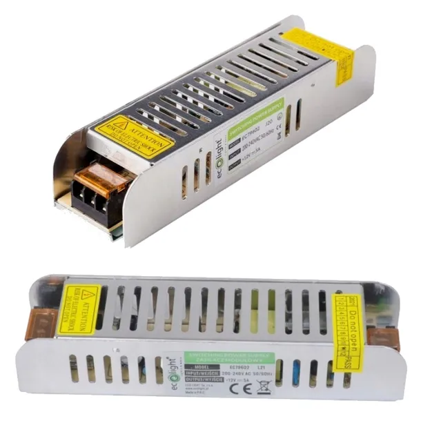 Zasilacz LED Modułowy SLIM do Taśm LED 60W Taśma CCTV RTV IP20 160x40x32