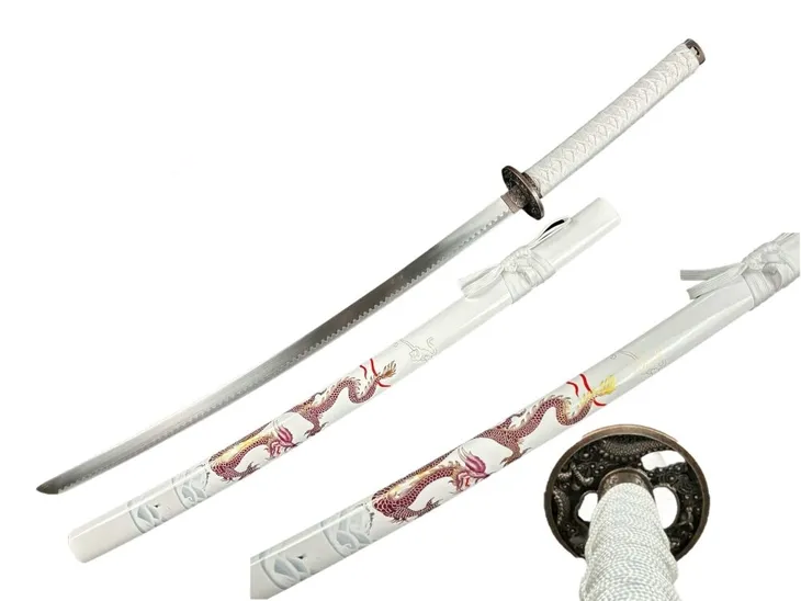 SAMURAJSKI MIECZ KATANA Z POCHWĄ + STOJAK 4KM100-405WH DEKORACYJNY