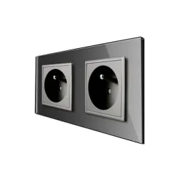 gniazdo-gniazdko-elektryczne-szklane-z-bolcem-szare-podwojne-szklo