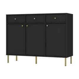 komoda-bravo-3d3s-typ-827-czarny-grafit-noga-prosta-metal-zlote-dodatki