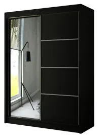szafa-przesuwna-ako-150cm-lustro-czarna-opcja-led