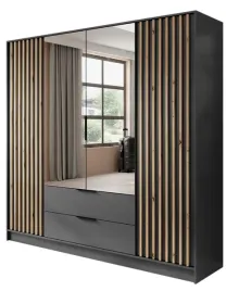 szafa-uchylna-letto-206-4d-grafit-lamele-szuflady