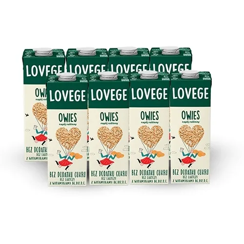 Napój Roślinny Lovege Owsiany 1l - 8 sztuk