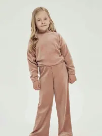 dres-komplet-dziewczecy-spodnie-i-bluza-welurowy-bezowy-taro-r-104