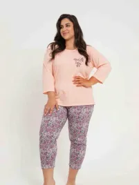 pizama-damska-dluga-bawelniana-brzoskwiniowa-taro-r-xxxl