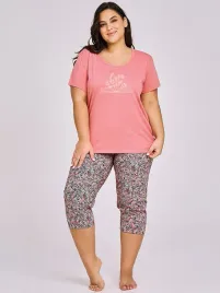 krotka-pizama-damska-lososiowa-taro-r-3xl