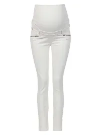 damskie-spodnie-ciazowe-z-paskiem-dzianinowym-biale-bellybutton-maternity
