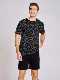 pizama-meska-bawelniana-konsola-do-gier-czarna-taro-r-2xl