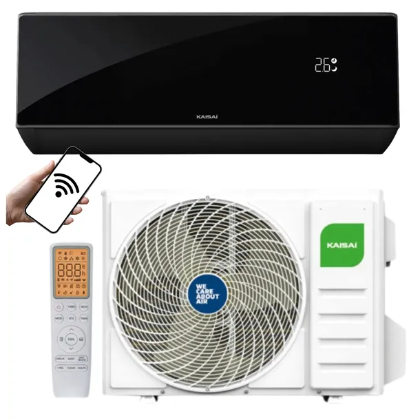 Klimatyzator ścienny KAISAI PRO HEAT+ 3,5kW BLACK GRZANIE EEV HEPA WIFI