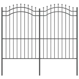 ogrodzenie-ogrodowe-szary-240-x-215-cm-stal-malowana-proszkowo