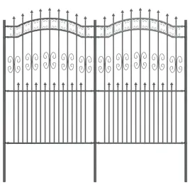 ogrodzenie-ogrodowe-szary-240-x-228-cm-stal-malowana-proszkowo