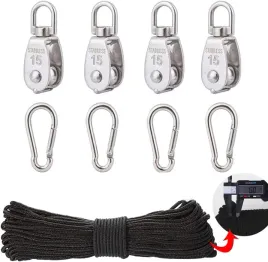 bloczek-pojedynczy-krazek-zestaw-do-lin-karabinczyk-stal-nierdzewna