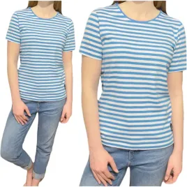 t-shirt-damski-w-paski-krotki-rekaw-niebieski-s