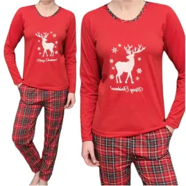pizama-damska-z-dlugim-rekawem-czerwona-merry-christmas-renifer-xl