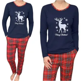 pizama-damska-granatowa-z-dlugim-rekawem-merry-christmas-renifer-xxl