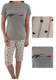 pizama-damska-bawelniana-3-4-spodnie-my-heart-you-jasny-szary-melanz-3xl
