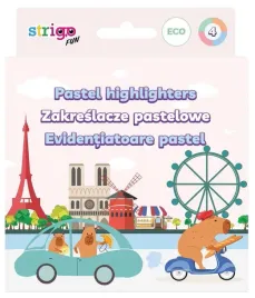 zakreslacze-pastelowe-kapibara-eko-4-kolory-strigo