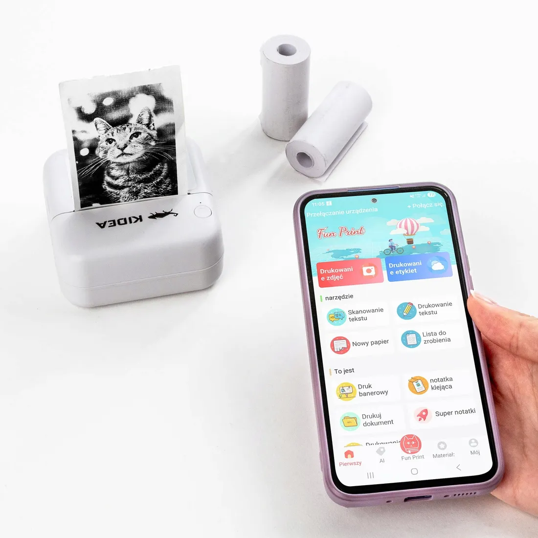 mini-drukarka-termiczna-biala-8-rolek-kidea
