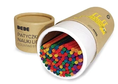 Patyczki do nauki liczenia 100 sztuk kolorowe BEBE Kids