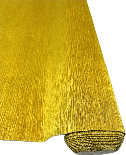Krepina włoska bibuła 180g metalizowana złota gold 801
