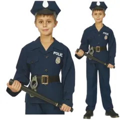 stroj-policjant-koszula-pasek-spodnie-czapka-roz-m-120-130-cm