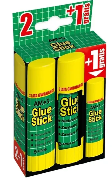 Klej w sztyfcie AMOS 22g 2szt + klej 8g GRATIS