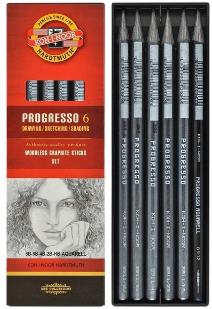 Zestaw ołówków bezdrzewnych grafit KOH-I-NOOR 6szt PROGRESSO