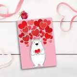 karnet-na-walentynki-bialy-mis-stan-nowy