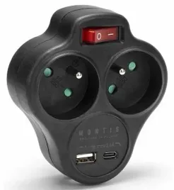 rozgaleznik-sieciowy-podwojny-z-wylacznikiem-usb-a-usb-c-montis-mt144-b
