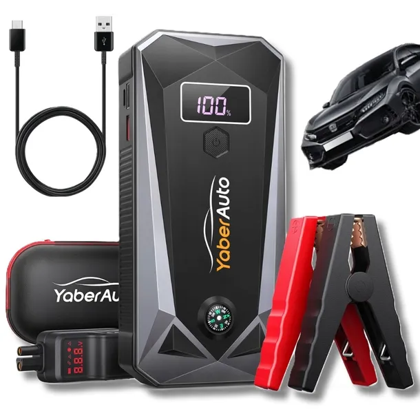 POTĘŻNY JUMP STARTER BOOSTER POWERBANK ROZRUCH SAMOCHODU 26800mAh 4000A