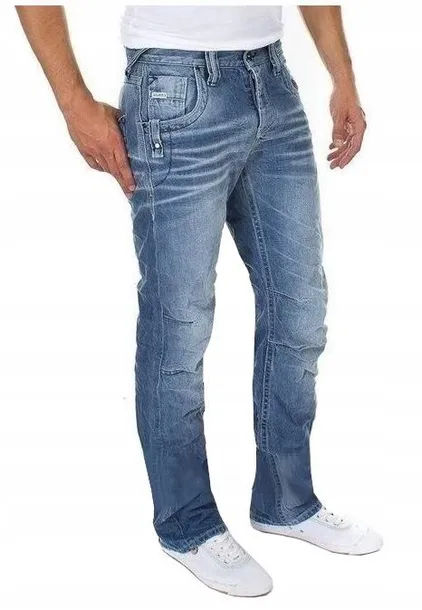 Jack&Jones Niebieskie Klasyczne Grubsze Jeansy Slim Fit Niebieski 28/30