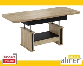lawostol-stol-lawa-l02-szuflada-rozkladany-do-170cm-dab-craft-zloty-czarny