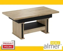 lawostol-stol-lawa-l16-z-szuflada-rozkladana-170cm-dab-craft-zloty-czarny