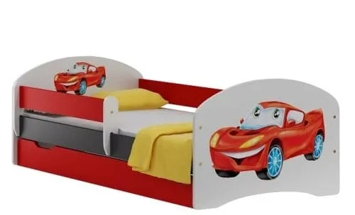 łóżko do pokoju dziecka SUPER CAR N20S łóżko dziecięce z SZUFLADĄ 160/80