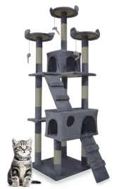 drapak-dla-kota-170-cm-szary-duze-drzewko-z-sizalem-domkiem-i-platformam