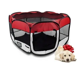 duzy-kojec-zagroda-hodowlana-dla-psow-zwierzakow-czerwony-okragly