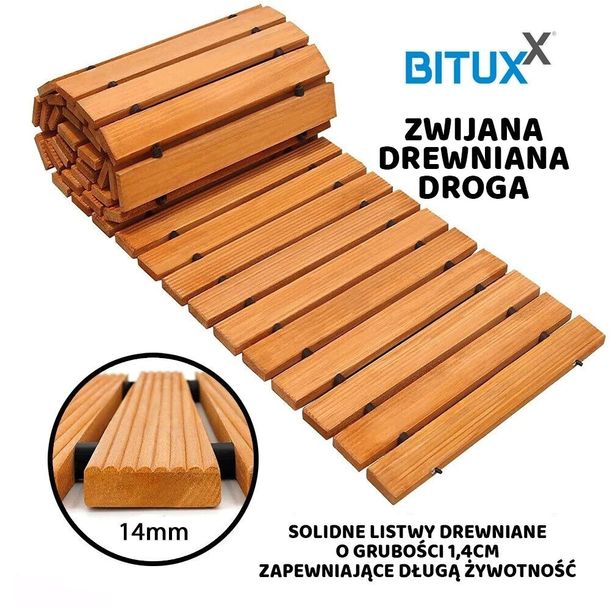 Ścieżka Ogrodowa Chodnik z cedrowego drzewa Podest do ogrodu 250x43cm