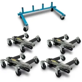 wozki-manewrowe-hydrauliczne-4-sztuki-w-zestawie-ze-stojakiem-na-wozki