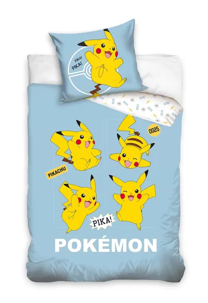 Pościel Dziecięca POKEMONY ZABAWNY PIKACHU 160x200cm ANIME JAPONIA PIKACZU