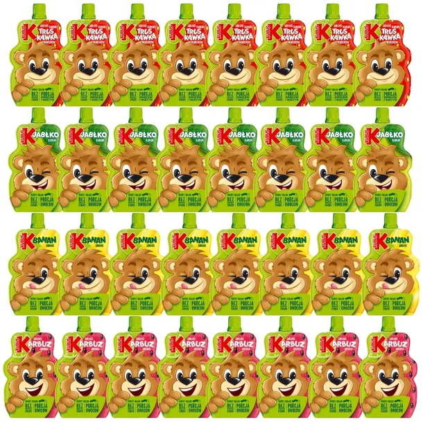 Kubuś Mus 100% Mix 4 smaków 100 g x 32 sztuki
