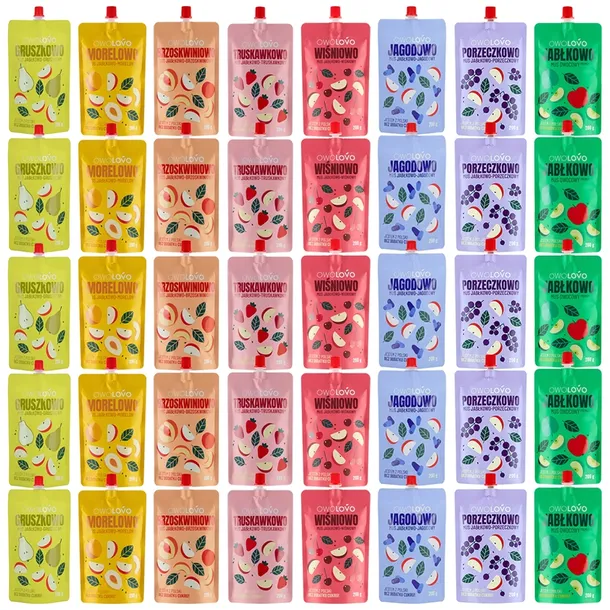 Owolovo Mix 8 smaków musów owocowych 40 x 200g