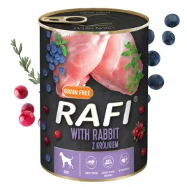 rafi-mokra-karma-dla-psow-z-krolikiem-z-dodatkiem-borowki-i-zurawiny-400-g