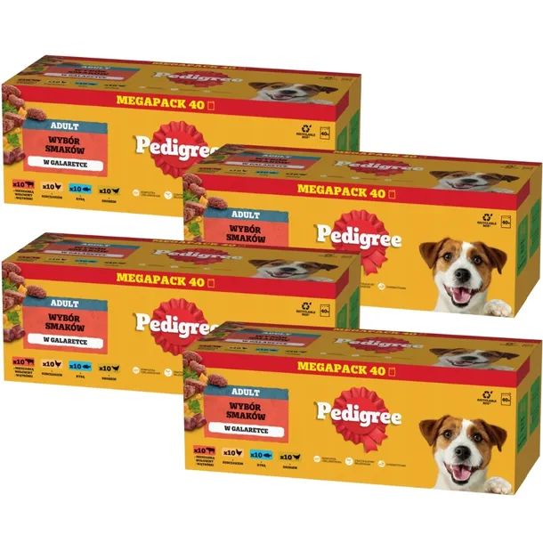 PEDIGREE mokra karma dla psa w galaretce saszetki 40x100 g 120+40 GRATIS