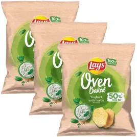 Zdjęcie produktu Lay's Oven Baked pieczone Chipsy jogurt z ziołami 40 g x 3 sztuki