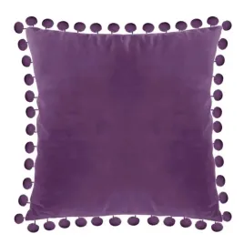 stylowa-poszewka-dekoracyjna-pomponiki-welur-40x40-fiolet-poduszka-ozdobna