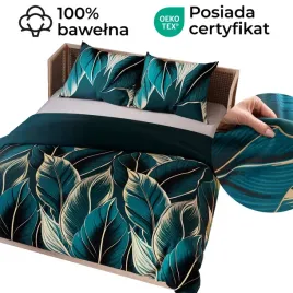posciel-komplet-levi-220x200cm-duze-liscie-bawelna-satynowa-3-czesci