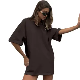 koszulka-damska-oversize-dluga-t-shirt-czekoladowa-tunika-mini-sukienka-xl