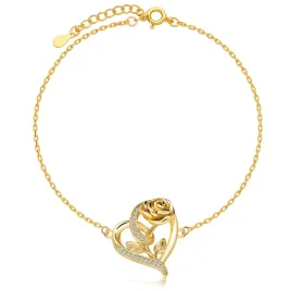 zlota-bransoletka-925-serce-serduszko-roza