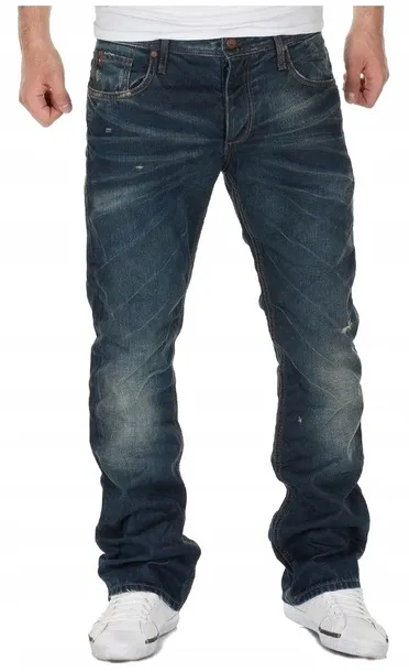 JACK & JONES Granatowe Męskie Jeansy Regularne Proste Granatowy 28/30
